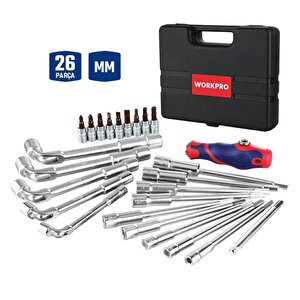 Wp204003 26 Parça Cr-v Profesyonel Motosiklet Tamir Alet Seti