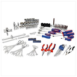 Wp202533 1/4'’ 3/8’’ 1/2'’ 123 Parça Cr-v Metrik Ağır Hizmet Lokma Ve Kombine Anahtar Takımı