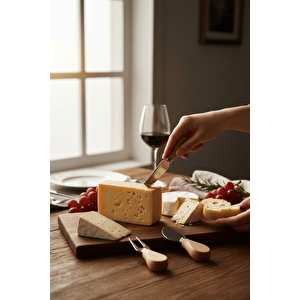 Bambu Saplı 4 Lü Çelik Peynir Sunum Servis Bıçak Seti Mit1297