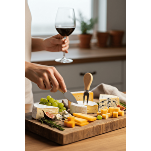 Bambu Saplı 4 Lü Çelik Peynir Sunum Servis Bıçak Seti Mit1297