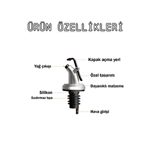 6 Adet Damlatmaz Sızdırmaz Kapaklı Yağdanlık Servis Aparatı Mit1300