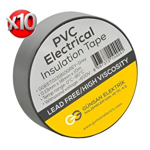 Günsan Gri Elektrik İzolasyon Bandı 10 Adet