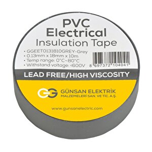 Günsan Gri Elektrik İzolasyon Bandı 10 Adet