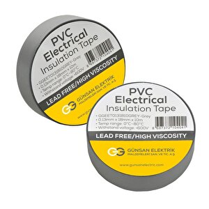 Günsan Gri Elektrik İzolasyon Bandı 10 Adet