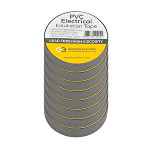 Günsan Gri Elektrik İzolasyon Bandı 10 Adet