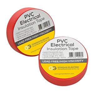 Günsan Kırmızı Elektrik İzolasyon Bandı 10 Adet
