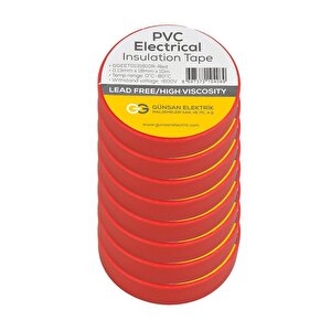Günsan Kırmızı Elektrik İzolasyon Bandı 10 Adet