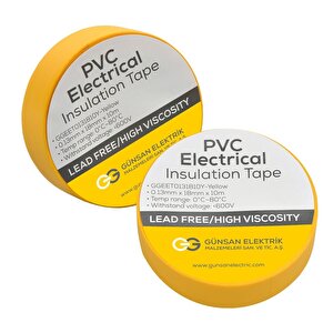 Günsan Sarı Elektrik İzolasyon Bandı 10 Adet