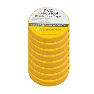 Günsan Sarı Elektrik İzolasyon Bandı 10 Adet