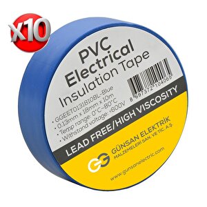 Günsan Mavi Elektrik İzolasyon Bandı 10 Adet