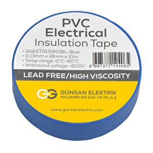 Günsan Mavi Elektrik İzolasyon Bandı 10 Adet