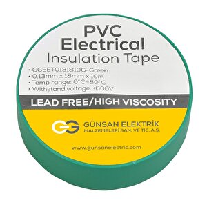 Günsan Yeşil Elektrik İzolasyon Bandı 10 Adet