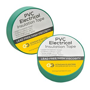 Günsan Yeşil Elektrik İzolasyon Bandı 10 Adet