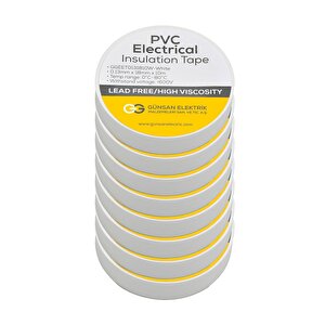 Günsan Beyaz Elektrik İzolasyon Bandı 10 Adet