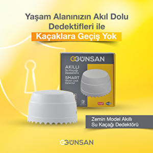 Günsan Akıllı Wifi Su Kaçağı Dedektörü (zemin) Tuya & Smart Life Uyumlu