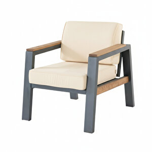 Leo Tu Ti̇enda Alümi̇nyum 3+1+1+masa(80*140) Demonte Bahçe Balkon Mutfak Mobi̇lyasi,GRİ