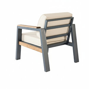 Leo Tu Ti̇enda Alümi̇nyum 3+1+1+masa(80*140) Demonte Bahçe Balkon Mutfak Mobi̇lyasi,GRİ