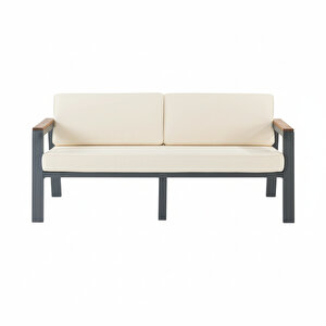 Leo Tu Ti̇enda Alümi̇nyum 3+1+1+masa(80*140) Demonte Bahçe Balkon Mutfak Mobi̇lyasi,GRİ