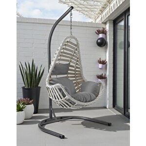 Tu Ti̇enda Seferihi̇sar Tek Ki̇şi̇li̇k Rattan Salıncak 135*135 Beyaz