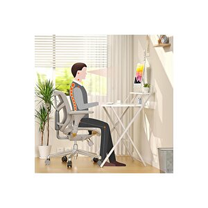 Bodo Metal Ayaklı Laptop Masası Katlanır Çalışma Masası Raflı Masa Katlanır Laptop Sehpası Beyaz Beyaz