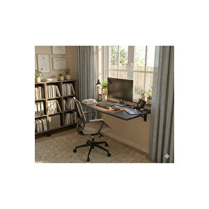 Lara Katlanır Duvar Çalışma Masası Mutfak Masası Balkon Masası Hobi Masası Siyah Siyah