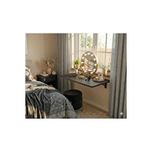 Lara Katlanır Duvar Çalışma Masası Mutfak Masası Balkon Masası Hobi Masası Siyah Siyah