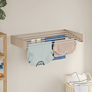 Belize 100cm Kurutmalık Çamaşır Askısı Duvara Monte Katlanabilir Çamaşırlık Cappuccino Cappuccino