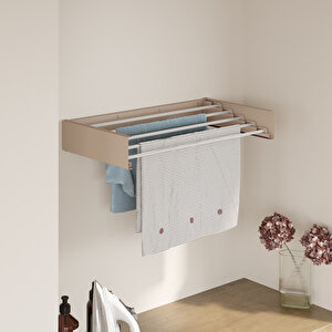 Belize 70cm 5 Gözlü Çamaşır Kurutmalık Duvara Monte Iç Ve Dış Mekan Paslanmaz Cappuccino Cappuccino