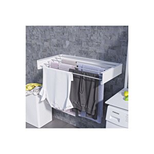 Belize 100cm Kurutmalık Çamaşır Askısı Duvara Monte Katlanabilir Çamaşırlık Beyaz Beyaz