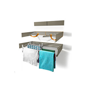 Belize 100cm Kurutmalık Çamaşır Askısı Duvara Monte Katlanabilir Çamaşırlık Cappuccino Cappuccino