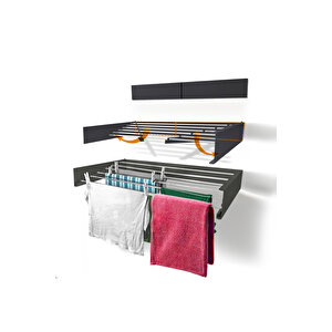 Belize 100cm Kurutmalık Çamaşır Askısı Duvara Monte Katlanabilir Çamaşırlık Antrasit Antrasit