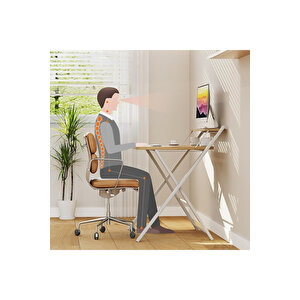 Bodo Metal Ayaklı Laptop Masası Katlanır Çalışma Masası Raflı Masa Katlanır Laptop Sehpası Çam