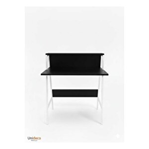 Piyano Siyah Çalışma Masası Modern Tasarım İç Raflı Ve Üst Raflı Çok Amaçlı Masa Siyah