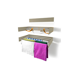 Belize 70cm 5 Gözlü Çamaşır Kurutmalık Duvara Monte Iç Ve Dış Mekan Paslanmaz Cappuccino Cappuccino