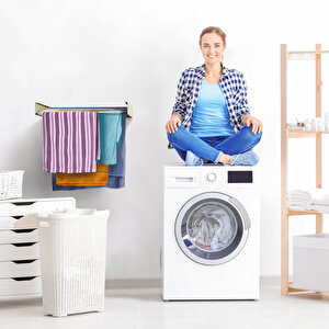 Belize 70cm 5 Gözlü Çamaşır Kurutmalık Duvara Monte Iç Ve Dış Mekan Paslanmaz Cappuccino