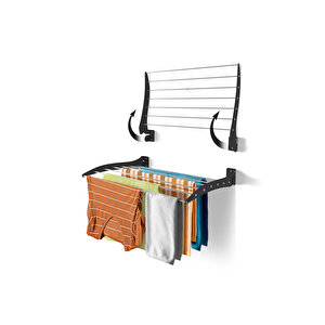 Roma 70cm Çamaşır Kurutma Askısı Duvara Monte Katlanabilir Kurutmalık Antrasit Antrasit