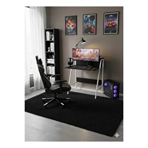 Piyano Siyah Çalışma Masası Modern Tasarım İç Raflı Ve Üst Raflı Çok Amaçlı Masa