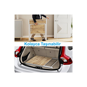 Bodo Metal Ayaklı Laptop Masası Katlanır Çalışma Masası Raflı Masa Katlanır Laptop Sehpası Siyah Siyah