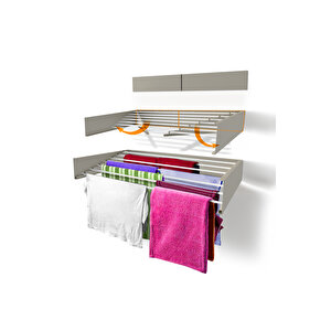 Belize 120cm 7 Borulu Duvara Monte Katlanabilir Çamaşır Kurutma Askısıcappucino Cappuccino