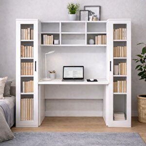 Çalışma Masası, Merisa Çalışma Masası 2 Adet Cam Kapaklı Kitaplık