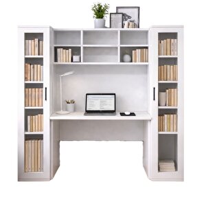 Çalışma Masası, Merisa Çalışma Masası 2 Adet Cam Kapaklı Kitaplık