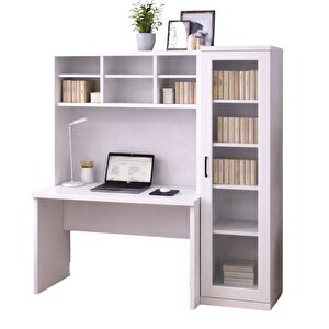 Çalışma Masası, Merisa Çalışma Masası, Cam Kapaklı Kitaplık