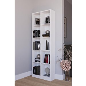 Piramit Kitaplık Çok Amaçlı Kitaplık-beyaz