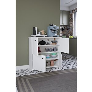 Reina Çok Amaçlı Dolap-beyaz Kahve Köşesi Mutfak,banyo,balkon,kiler Dolabı