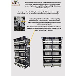 Kat Artirim 62cm X 62cm X 62cm Tavuk, Bantam, Piliç, Keklik, Ördek, Yumurta Eğimli Kafes Lgn60_tve_ka