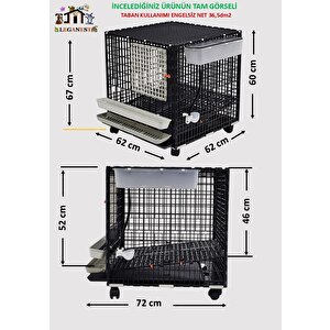 62cm X 62cm X 67cm Tavuk, Bantam, Piliç, Keklik, Ördek, Düz Tabanli Kafes Lgn60_tvdz_tk