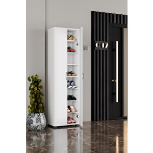 8 Raflı Ayakkabılık Beyaz