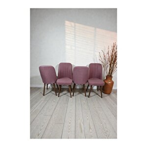 Hasa 4 Adet Sandalye – Ahşap Ayaklı, Ergonomik, Rahat Oturumlu Modern Mutfak Ve Yemek Sandalyesi Kahverengi