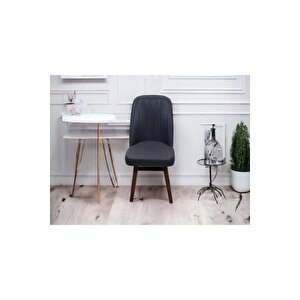 Mutfak Sandalyesi Yemek Odası Sandalyesi 6 Adet Antrasit Gri Pinoteks Boyalı Ayaklı