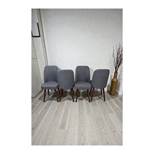 Hasa 4 Adet Sandalye – Ahşap Ayaklı, Ergonomik, Rahat Oturumlu Modern Mutfak Ve Yemek Sandalyesi Pembe